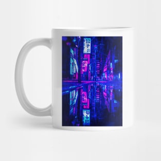 Futuristic Tokyo Cyberpunk City Oil Painting Mug